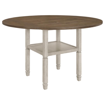 Coaster Sarasota Counter Height Table with Shelf Storage Nutmeg and Rustic Cream Model 192818