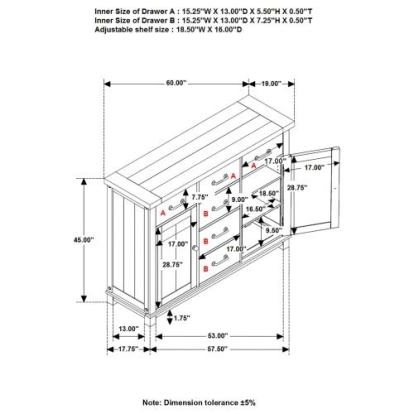 Coaster Calandra 2-door Rectangle Server Vintage Java