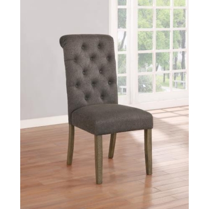 Coaster Balboa Tufted Back Side Chairs Rustic Brown and Grey (Set of 2)