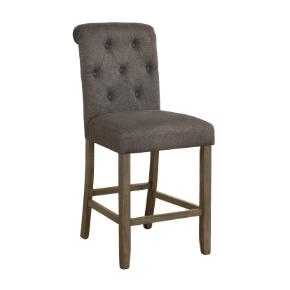 Coaster Balboa Tufted Back Counter Height Stools Grey and Rustic Brown (Set of 2) Model 193178