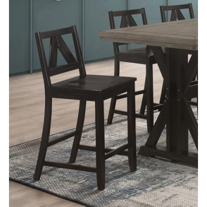 Coaster Bairn Counter Height Stools Black Sand with Low Back (Set of 2)
