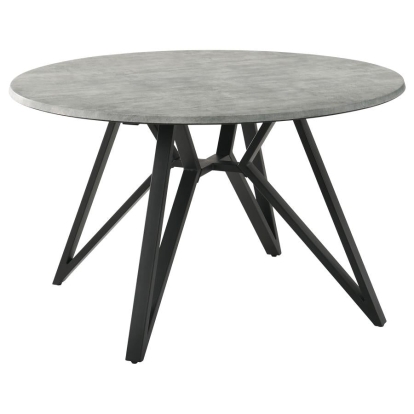 Coaster Neil Round Wood Top Dining Table Concrete and Black Model 193801