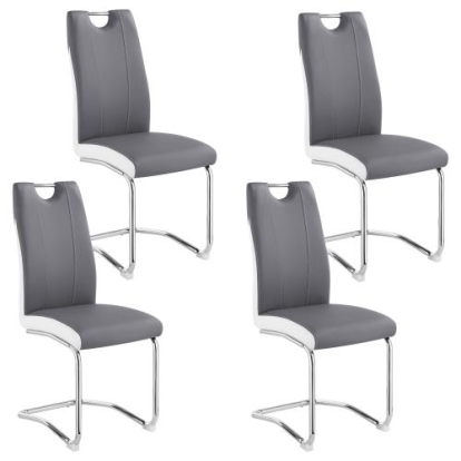 Coaster Brooklyn Upholstered Side Chairs with S-frame (Set of 4) Grey and White