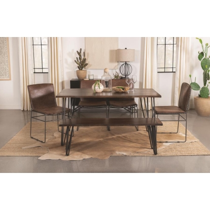 Coaster Topeka 5-piece Dining Set Mango Cocoa and Gunmetal Model 193851-S5