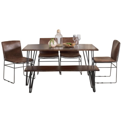 Coaster Topeka 6-piece Dining Set Mango Cocoa and Gunmetal Model 193851-S6