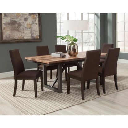 Coaster Spring Creek 5-piece Dining Room Set Natural Walnut and Rich Cocoa Brown Model 106581-S5