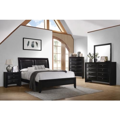 Coaster Briana Panel Bedroom Set with Sleigh Headboard Black