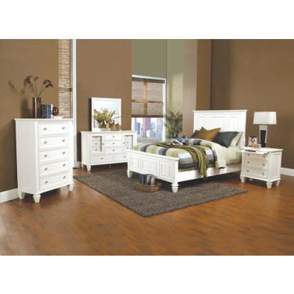 Coaster Sandy Beach Bedroom Set with High Headboard Model 201301KE-S5