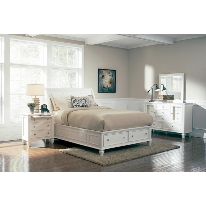 Coaster Sandy Beach Storage Bedroom Set with Sleigh Headboard Model 201309Q-S4