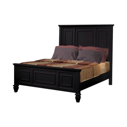 Coaster Sandy Beach Eastern King Panel Bed with High Headboard Black Model 201321KE