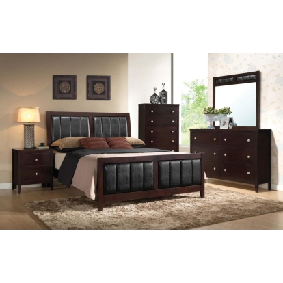 Coaster Carlton Bedroom Set with Upholstered Headboard Cappuccino Model 202091KW-S5
