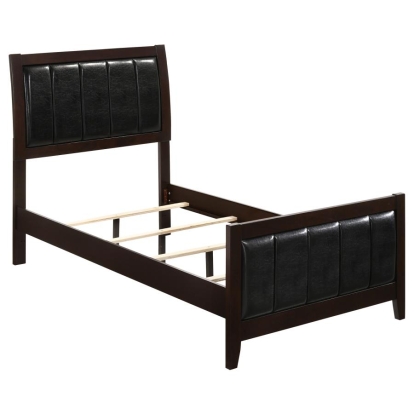 Coaster Carlton Twin Upholstered Panel Bed Cappuccino and Black Model 202091T