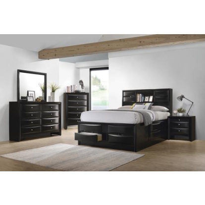 Coaster Briana Storage Bedroom Set with Bookcase Headboard Black