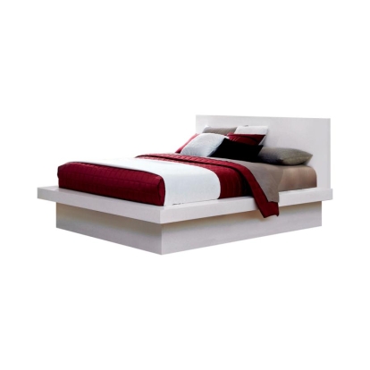 Coaster Jessica Eastern King Platform Bed with Rail Seating White Model 202990KE