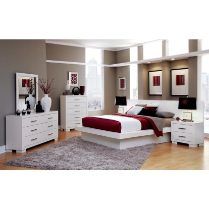 Coaster Jessica Bedroom Set with Nightstand Panels White Model 202990KW-S5P