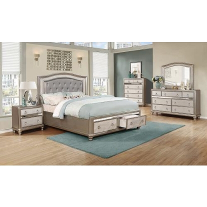 Coaster Bling Game Storage Bedroom Set Metallic Platinum