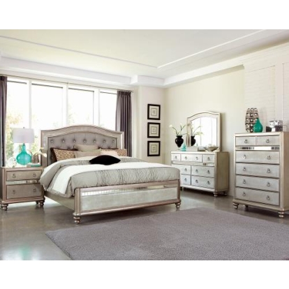 Coaster Bling Game Bedroom Set Metallic Platinum
