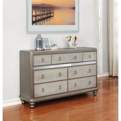 Coaster Bling Game 7-drawer Dresser Metallic Platinum