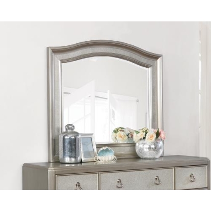 Coaster Bling Game Arched Dresser Mirror Metallic Platinum