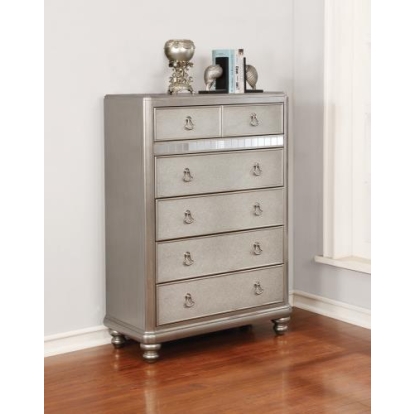 Coaster Bling Game 6-drawer Chest Metallic Platinum