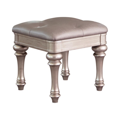 Coaster Bling Game Upholstered Vanity Stool Metallic Platinum Model 204189