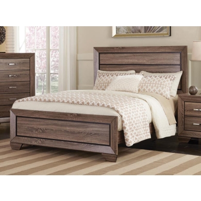 Coaster Kauffman Eastern King Panel Bed Washed Taupe Model 204191KE
