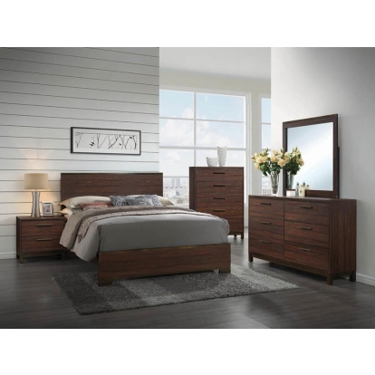 Coaster Edmonton California King Panel Bed Rustic Tobacco Model 204351KW