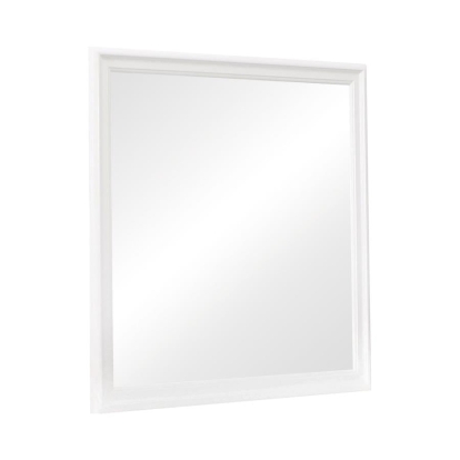 Coaster Louis Philippe Beveled Edge Square Mirror White Model 204694