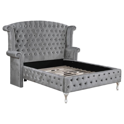 Coaster Deanna California King Tufted Upholstered Bed Grey Model 205101KW
