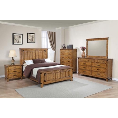 Coaster Brenner Panel Bedroom Set Rustic Honey