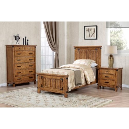 Coaster Brenner Panel Bedroom Set Rustic Honey