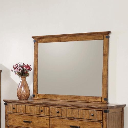 Coaster Brenner Rectangular Dresser Mirror Rustic Honey
