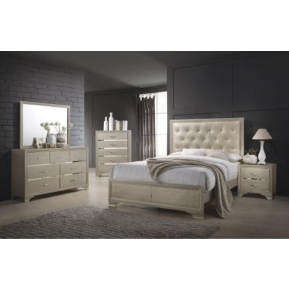 Coaster Beaumont Upholstered Queen Bed Champagne
