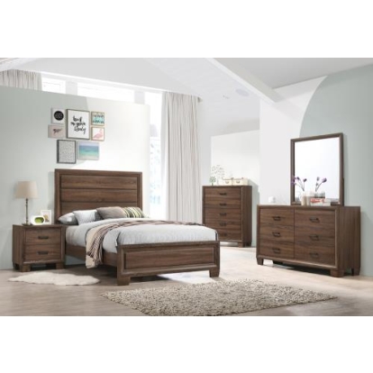Coaster Brandon 5-piece Full Panel Bedroom Set Medium Warm Brown