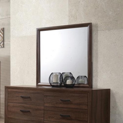 Coaster Brandon Framed Dresser Mirror Medium Warm Brown