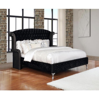 Coaster Deanna California King Tufted Upholstered Bed Black Model 206101KW