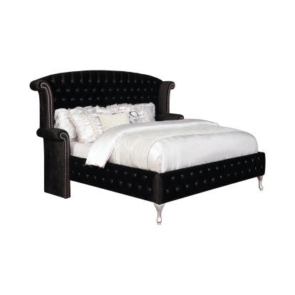 Coaster Deanna Queen Tufted Upholstered Bed Black Model 206101Q