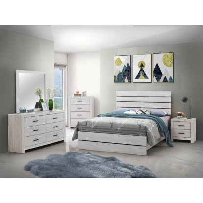 Coaster Brantford 5-piece Eastern King Panel Bedroom Set Coastal White Model 207051KE-S5