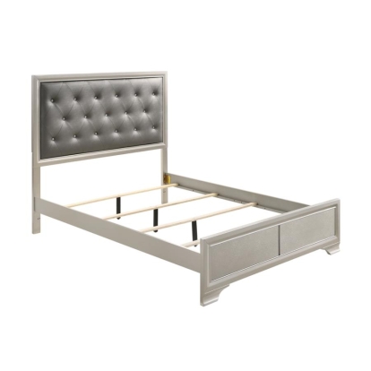 Coaster Salford Queen Panel Bed Metallic Sterling and Charcoal Grey Model 222721Q