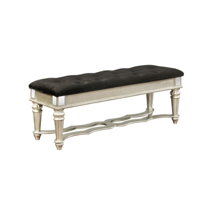 Coaster Heidi Upholstered Bench Metallic Platinum Model 222736