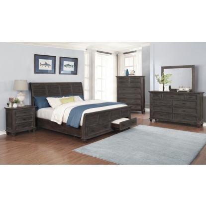 Coaster Atascadero 5-piece Eastern King Storage Bedroom Set Weathered Carbon Model 222880KE-S5