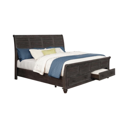 Coaster Atascadero Eastern King 2-drawer Storage Bed Weathered Carbon Model 222880KE