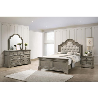 Coaster Manchester Bedroom Set with Upholstered Arched Headboard Wheat Model 222891KW-S4