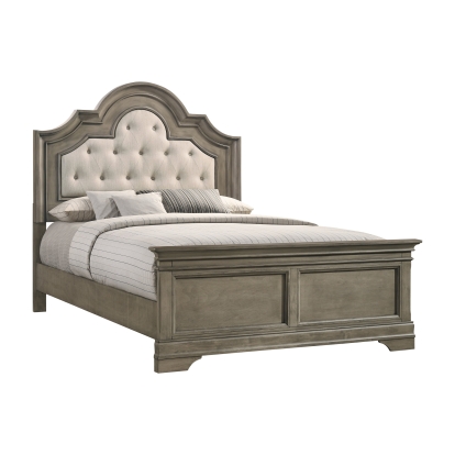 Coaster Manchester Bed with Upholstered Arched Headboard Beige and Wheat Model 222891KW