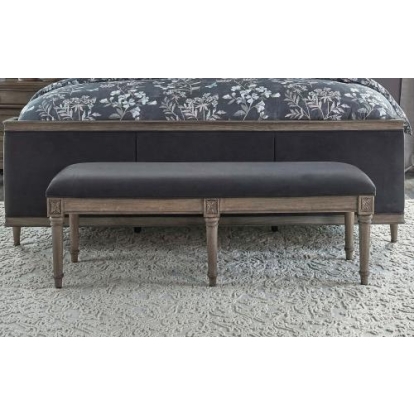 Coaster Alderwood Upholstered Bench French Grey