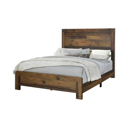 Coaster Sidney Eastern King Panel Bed Rustic Pine Model 223141KE