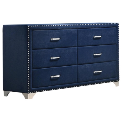 Coaster Melody 6-drawer Upholstered Dresser Pacific Blue Model 223373