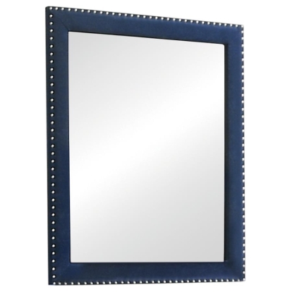 Coaster Melody Rectangular Upholstered Dresser Mirror Pacific Blue Model 223374