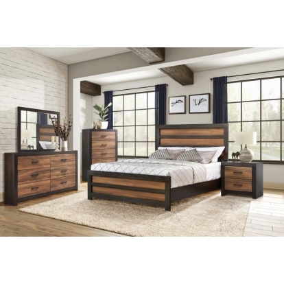 Coaster Dewcrest 4-piece Eastern King Panel Bedroom Set Caramel and Licorice Model 223451KE-S4