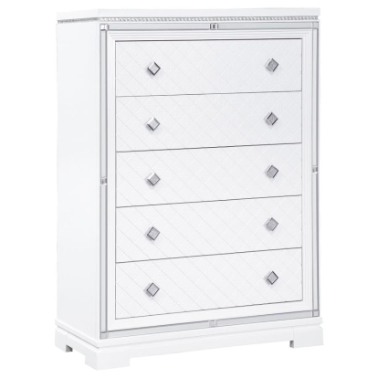 Coaster Eleanor Rectangular 5-drawer Chest White Model 223565